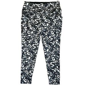 Chico’s Zenergy Gray Black Marble So Slimming Activewear Leggings 2 12/14